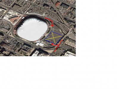 Aerial view of Metrodome