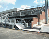 South ramp, large step down and unfinished fencing behind