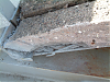 Broken cement and wire